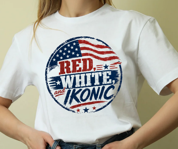 Red white and Ikonic Tee
